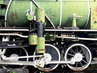 老式火车摄影照片_特写老式火车铁路运输