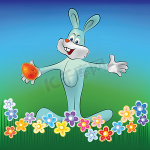 复活节背景兔蛋