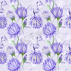 花卉图案摄影照片_复古紫色花卉图案