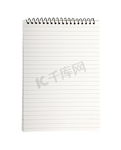 带空条纹页的活页夹笔记本在白色黑色上被隔离
