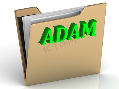 亚当-名字和家庭在金子上的明亮的字母