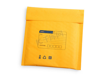 封面cd摄影照片_用于 cd 和 dvd isola 的带气泡包装的黄色信封