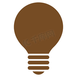 电灯泡平面棕色图标