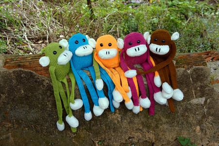 猴年节日素材摄影照片_针织猴子, 符号, 猴年