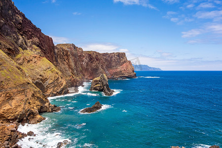 马德拉岛，在 Ponta de Sao Lourenco 的海湾