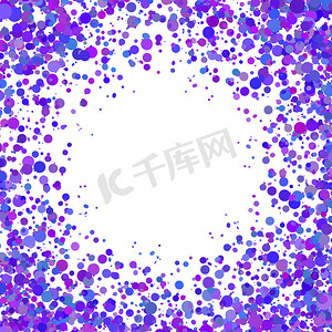 与下降的蓝色紫色五彩纸屑的抽象背景。
