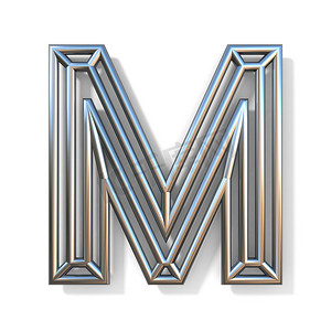 线轮廓字体字母 M 3d