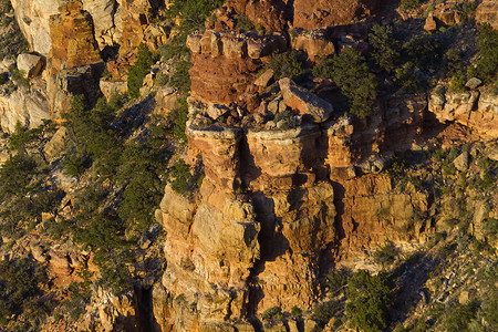 柱状图模板摄影照片_从 Navajo Poin 查看的大峡谷柱状岩层