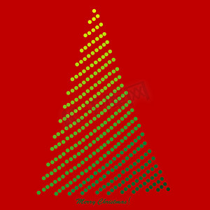 涂鸦形状摄影照片_由点组成的涂鸦圣诞树