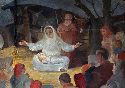 耶稣祈祷摄影照片_耶稣诞生