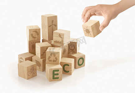 Eco & Go 绿色概念在孤立的背景下。