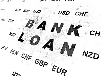 银行贷款摄影照片_货币概念：数字背景下的银行贷款