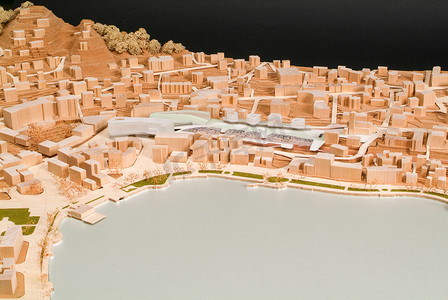 用于建筑展示的场地周围模型