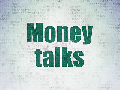 财务理念： 数字数据论文背景上的金钱谈判