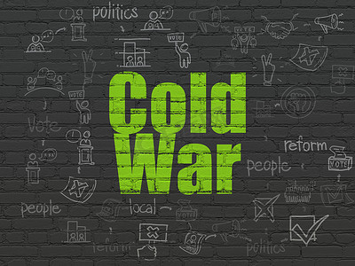 冷战摄影照片_政治概念： 背景墙上的冷战
