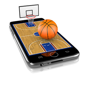 智能手机上的篮球，体育应用程序