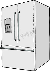 法式冰箱摄影照片_带饮水机的单冰箱