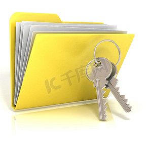 储存图标摄影照片_键和文件夹图标。 