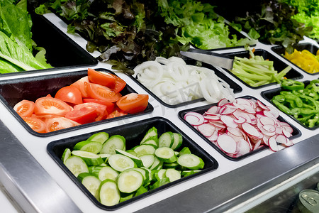 超市蔬菜沙拉吧，健康食品