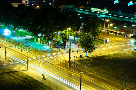 城市模糊夜景摄影照片_匈牙利城市夜景