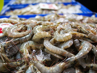虾群摄影照片_虾在新鲜市场上
