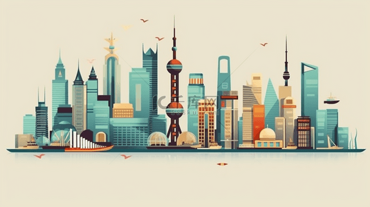 上海风景背景图片_城市建筑上海地标风景