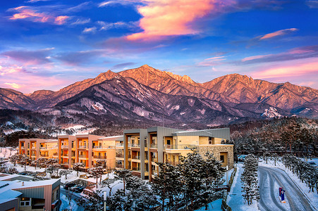 冬天的雪岳山，韩国。