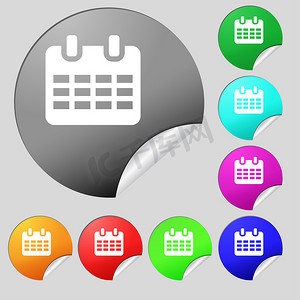日历标签摄影照片_日历、日期或事件提醒图标符号。