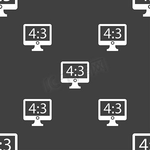 宽高比 4 3 宽屏电视图标标志。