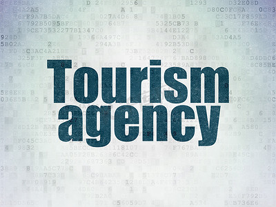旅游局摄影照片_旅游概念：数字纸背景上的旅游局