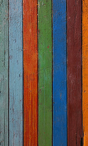多色彩绘旧垃圾木板