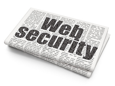 Web 发展概念： 报纸背景上的网络安全