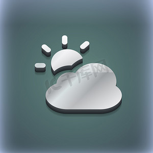 天气组件摄影照片_天气图标符号。 
