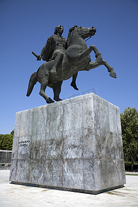 塞萨洛尼基摄影照片_亚历山大大帝雕像