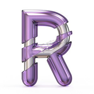 紫宝石金属芯字体 LETTER R 3D