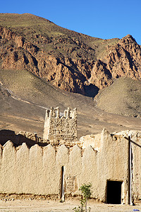 建设文化墙摄影照片_在摩洛哥建设和历史村