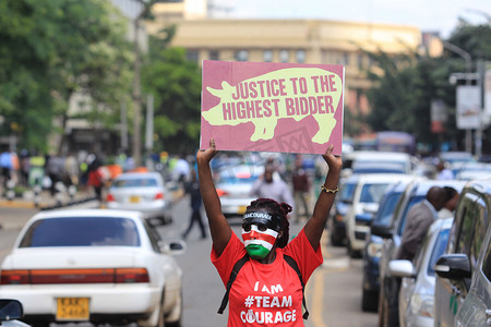 反腐倡廉教育摄影照片_肯尼亚 - 内罗毕 - 示威活动