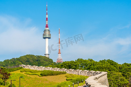 韩国，南山塔在首尔，韩国