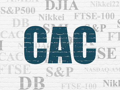 股市指数概念：CAC 在背景墙上