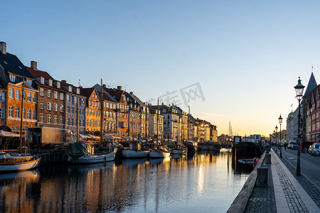 丹麦新港摄影照片_丹麦哥本哈根著名的新港