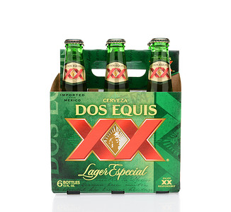 Dos Equis Lager 6 瓶装侧视图