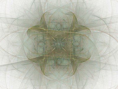 花的形状线条摄影照片_具有绿色抽象分形图案的 3d 渲染