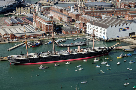 HMS Warrior，朴茨茅斯古造船厂，鸟瞰图