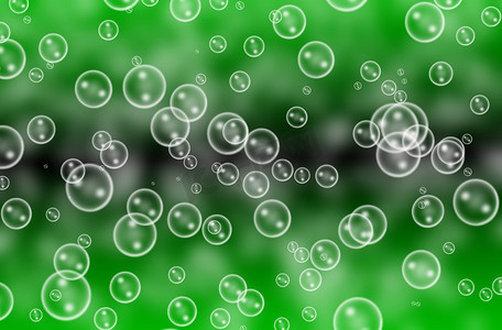 抽象气泡纹理和绿色背景