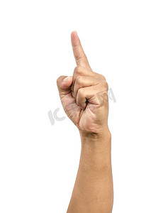 手势指示摄影照片_手指在白色背景上的手势。