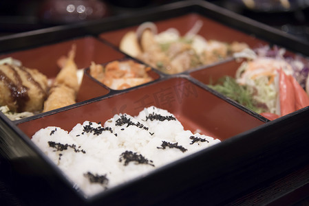 保温包便当包摄影照片_便当饭盒日本食品