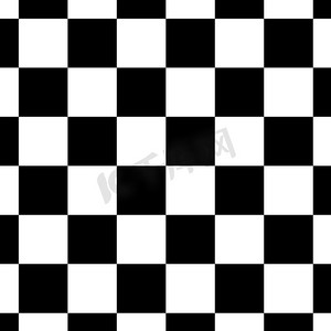 棋盘或棋盘黑白无缝图案。