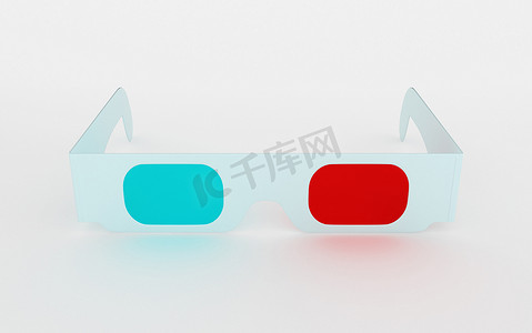3d效果眼镜摄影照片_用于三维内容的 3D 影院眼镜
