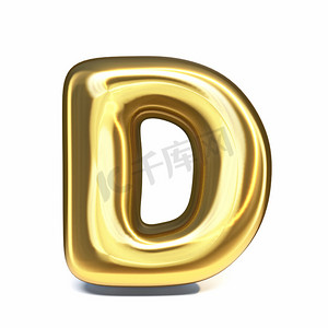 周年纪念字体摄影照片_金色字体字母 D 3d