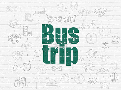 旅游理念： 背景墙上的巴士旅行
